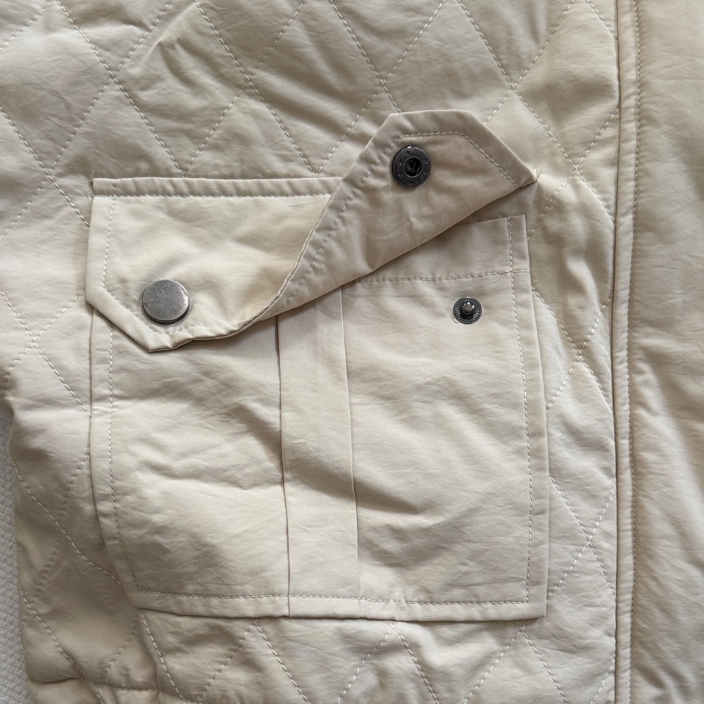 Sadie & Sage Cream Quilted Crop Puffer Jacket — Size XS - Picture 11 of 13
